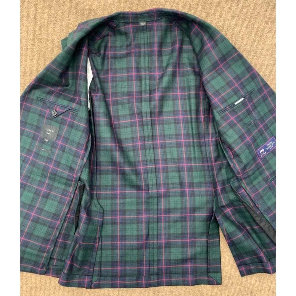 J Crew Blazer Mens 38R Tartan Plaid Moon Ludlow Slim-Fit Preppy Jacket Sportcoat